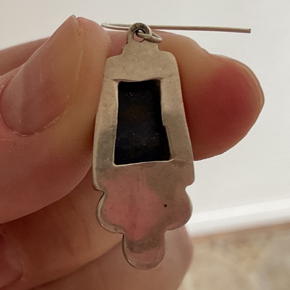 NWOT Sterling Silver 925 Lapis Lazuli Greek design earrings - Picture 4 of 10